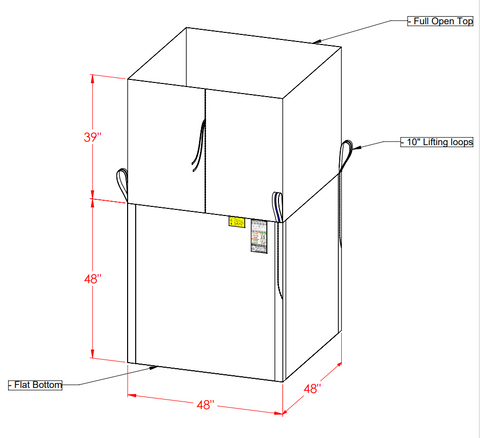 48" x 48" x 48" (H) Bulk Master SUPER SACK® Flexible Intermediate Bulk Container Bags