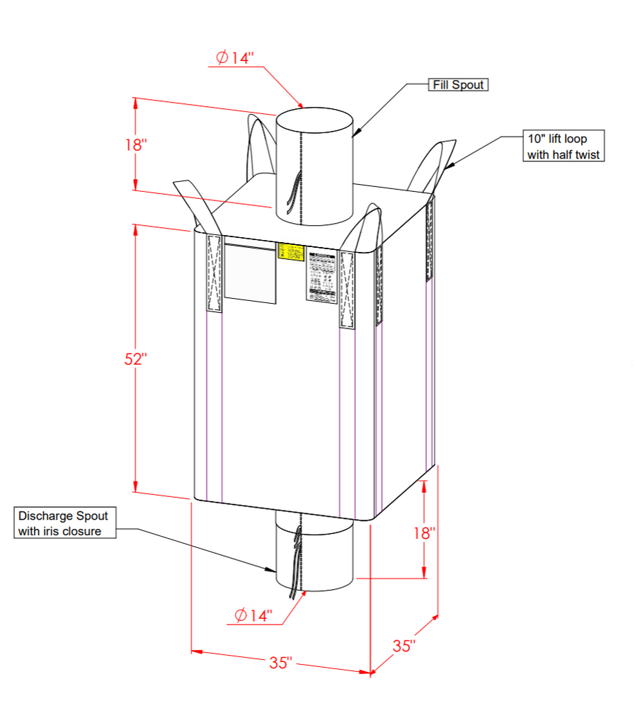 Tubular SUPER SACK® Mega | 2200 lbs Capacity, 44 Ft | 35