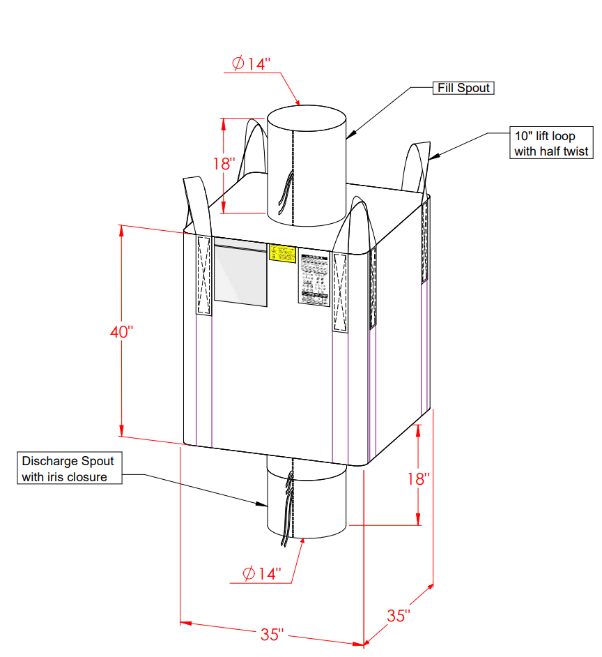 35" X 35" X 40" (H) Super Sack® Container