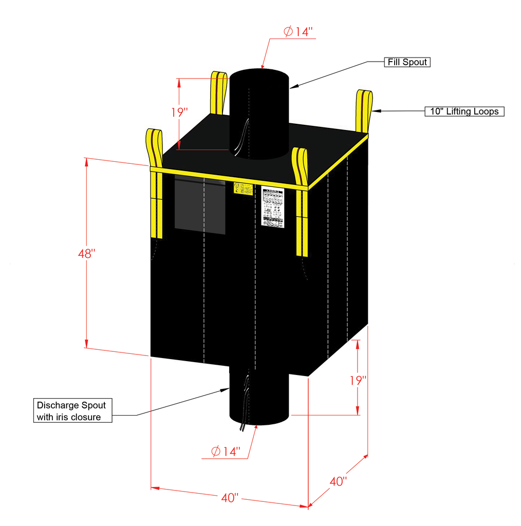 40" X 40" X 48" (H) Super Sack® Container