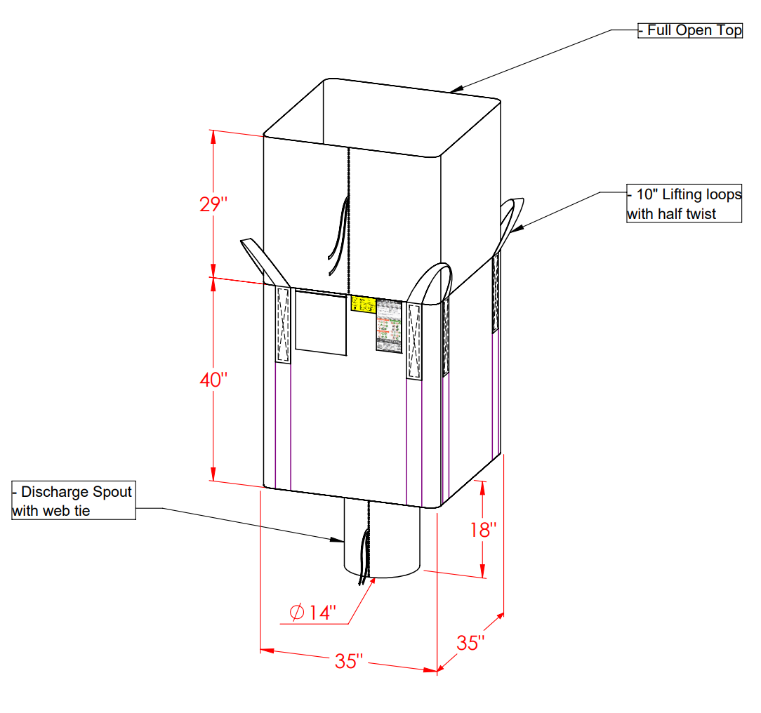 35" X 35" X 40" (H) Super Sack Container