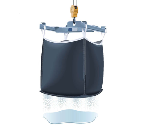 Ideal to filter, wash or collect the product, the DeWatering Super Sack® container facilitates filtration of a fluid mixture allowing the solid materials to be retained as the liquid drains.  This bulk bag, or industrial packaging, can hold up to 2,200 pounds of material.